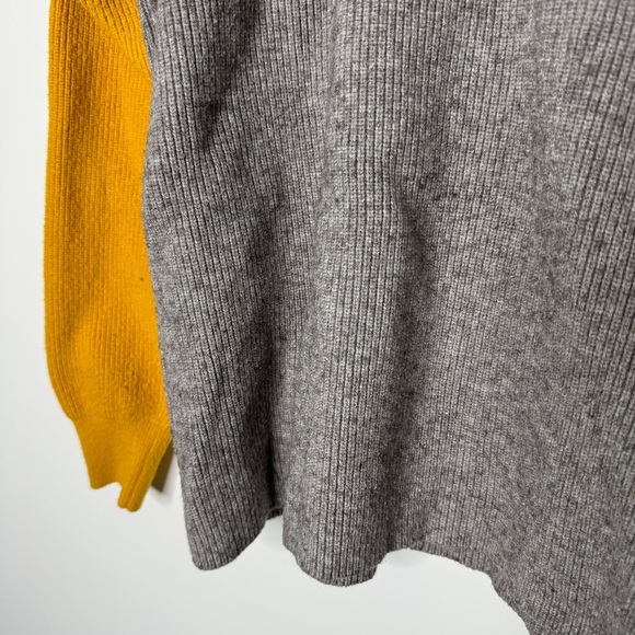 Free People Ribbed Colorblock Turtleneck Sweater - Blue, Gray, and Yellow S - Picture 4 of 10